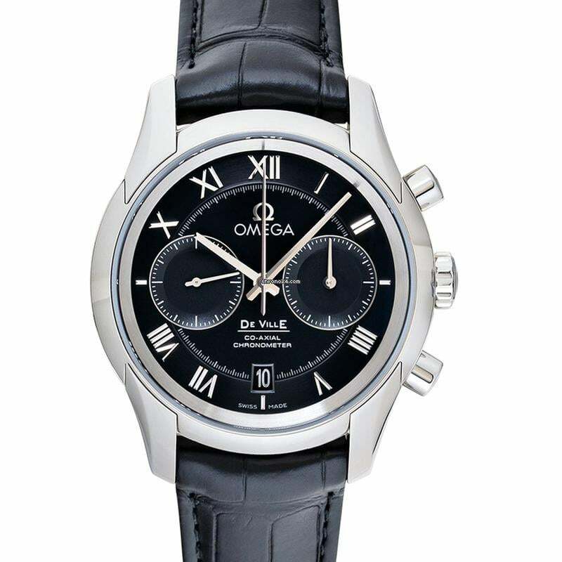  Omega 431.13.42.51.01.001 - De Ville Hour Vision Co-Axial Chronometer Chronograph Black Dial Men </h1> 