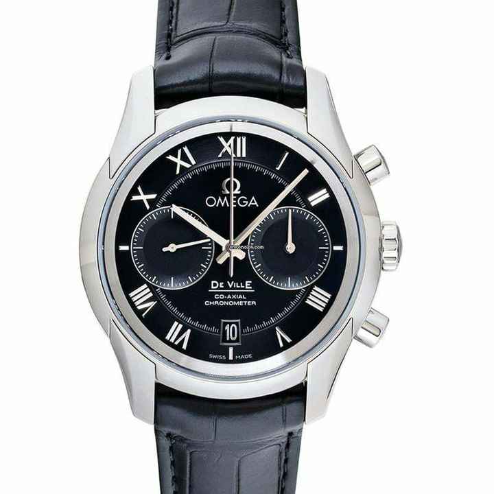  Omega 431.13.42.51.01.001 - De Ville Hour Vision Co-Axial Chronometer Chronograph Black Dial Men </h1> 