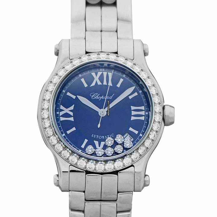  Chopard Happy Sport 278559-3007 - Happy Diamonds Automatic Blue Dial Stainless Steel Ladies Watch </h1> 