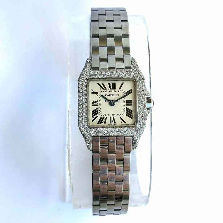  Cartier Santos Demoiselle 2698 20mm Quartz Steel Diamond Watch </h1> 