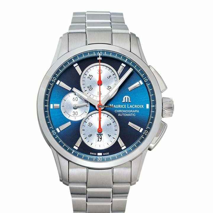  Maurice Lacroix PT6388-SS002-430-1 - Pontos Chronograph Automatic Blue Dial Men's Watch </h1> 
