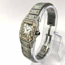 Thumbnail von Cartier Santos Galbée 24mm Quartz 2 Tone 4.08TCW Diamond Watch NEW Model </h1>