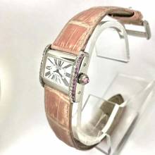 Thumbnail von Cartier Tank Divan Quartz Steel 31mm Watch DIAMONDS & Pink Sapphires Pink MOP Dial </h1>