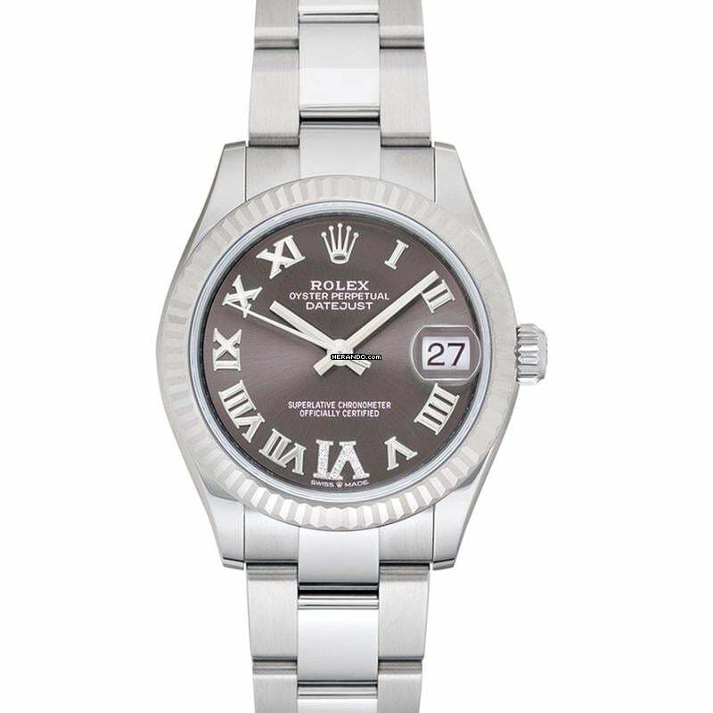  Rolex Datejust 31 278274-0027 - Datejust 31 Automatic Grey Dial Fluted Roman Oyster Ladies Watch </h1> 