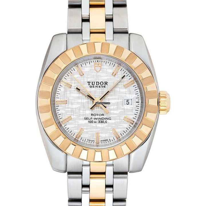  Tudor Classic 22013-62543-SLIDSTL - Classic Date Silver / Yellow gold toned steel Ø28.00 mm </h1> 