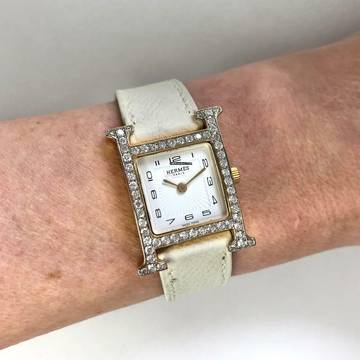  Hermès Heure H Two Tone Diamond 0.91TCW Watch </h1> 