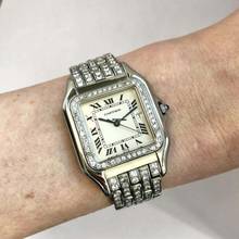 Thumbnail von Cartier Panthère Quartz Jumbo 29mm Steel 3.42TCW Diamond Watch </h1>