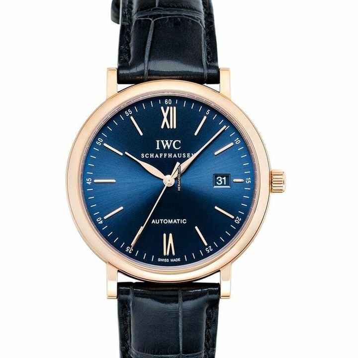  IWC Portofino Automatic IW356522 - Portofino Automatic Blue Dial Black Leather Men's Watch </h1> 