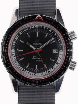  Enicar Sherpa Mans Automatic Wristwatch Sherpa Guide 600 World Time  
