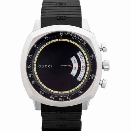  Gucci YA157301 - Grip Quartz Black Dial Black Rubber Strap Men's Watch </h1> 