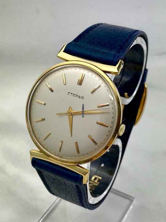  Eterna 18k Gold Dress Watch Fancy Lugs Cal. 1431  