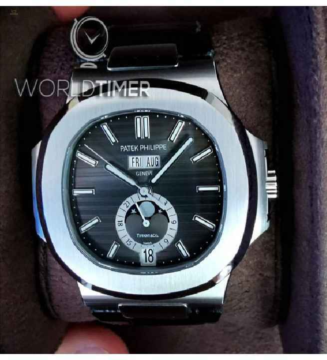 Patek Philippe “Tiffany & Co.” [NEW] Nautilus Annual Calendar Moonphase Black Dial 5726A