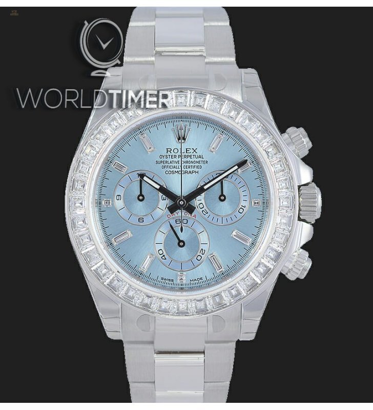 Rolex [NEW] Cosmograph Daytona Ice Blue Baguette Platinum 116576TBR