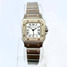 Thumbnail von Cartier Santos Galbée 24mm Quartz 2 Tone Watch Diamond Bezel </h1>