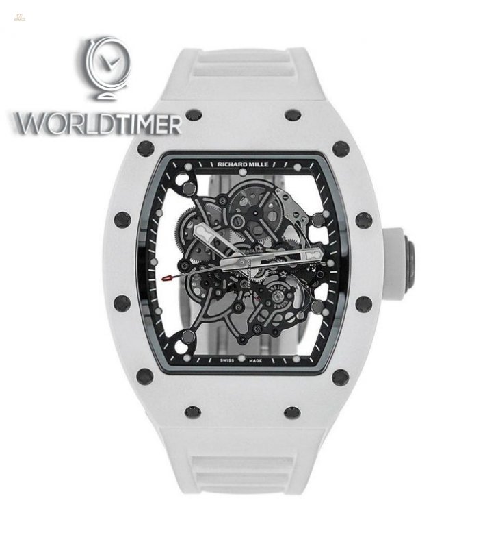 Richard Mille [NEW] RM 055 Bubba Watson White Manual Winding Ceramic Watch