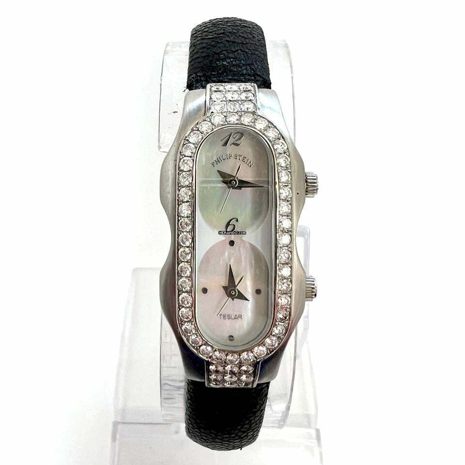 Philip Stein Signature Steel MOP Dial ~1.2TCW Diamonds Stress Relief Watch Natural Frequency Technology </h1>