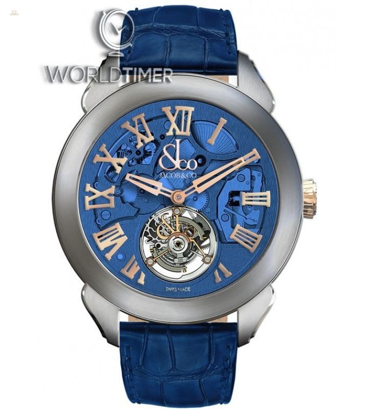 Jacob & Co. 捷克豹 [NEW][LIMITED 36 PIECE] Palatial Flying Tourbillon Hours & Minutes Blue PT520.24.NS.QB.A (Retail:HK$859,100)