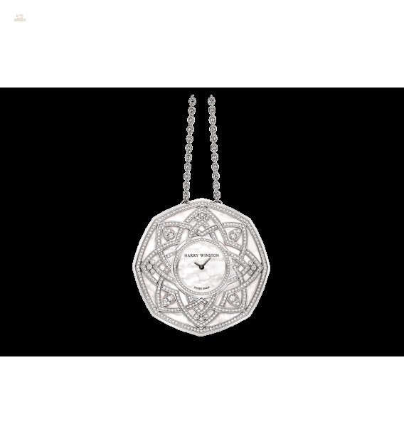 Harry Winston [NEW] The Jeweler's Secret Pendant quartz 18K white gold timepiece unique setting HJTQHM48WW001