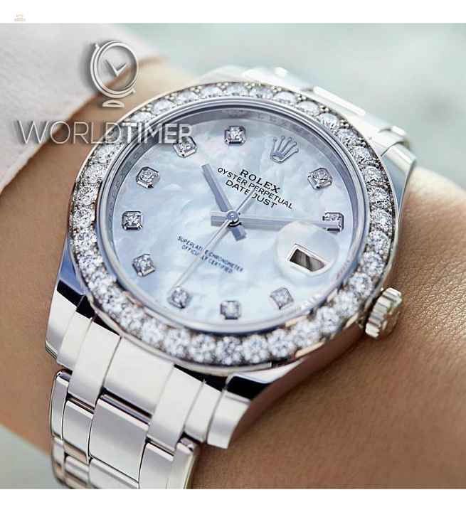 Rolex [NEW] Pearlmaster 39mm Mother of Pearl Diamond Dial 86289-0001 Unisex Watch