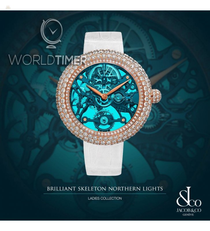 Jacob & Co. 捷克豹 [NEW][LIMITED 101 PIECE] Brilliant Skeleton Northern Lights Rose Gold BS431.40.RD.QB.A (Retail:HK$754,100)