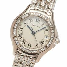 Thumbnail von Cartier Panthère COUGER 27mm Diamond Bezel & Bracelet Steel Watch </h1>