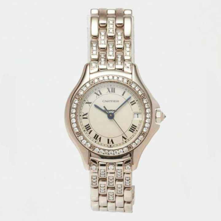  Cartier Panthère COUGER 27mm Diamond Bezel & Bracelet Steel Watch </h1> 