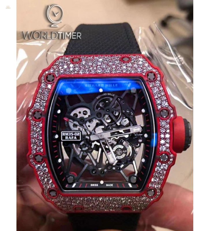 Richard Mille [2019 MINT] RM 35-02 Red Quartz-TPT Diamonds Watch