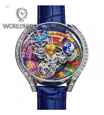 Jacob & Co. 捷克豹 [NEW MODEL] Astronomia Solar Baguette Tourbillon With Multicolour Sapphire