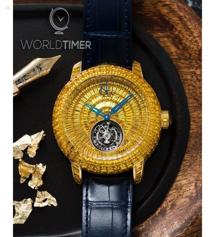 Jacob & Co. 捷克豹 [NEW] Caviar Tourbillon Yellow Sapphire CV201.50.BY.BY.A (Retail:HK$6,000,000)
