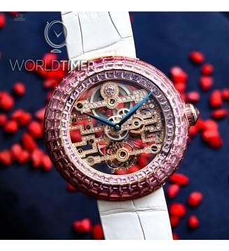 Jacob & Co. 捷克豹 [NEW][LIMITED 18 PIECE] Brilliant Skeleton Art Deco Pink Sapphire BT545.40.SP.RB.B (Retail:HK$5,727,000)