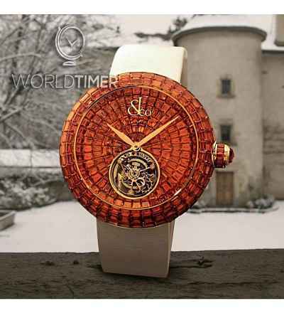 Jacob & Co. 捷克豹 [NEW][LIMITED 18 PIECE] Brilliant Flying Tourbillon Orange Sapphire BT543.50.BO.BO.A (Retail:HK$5,727,000)