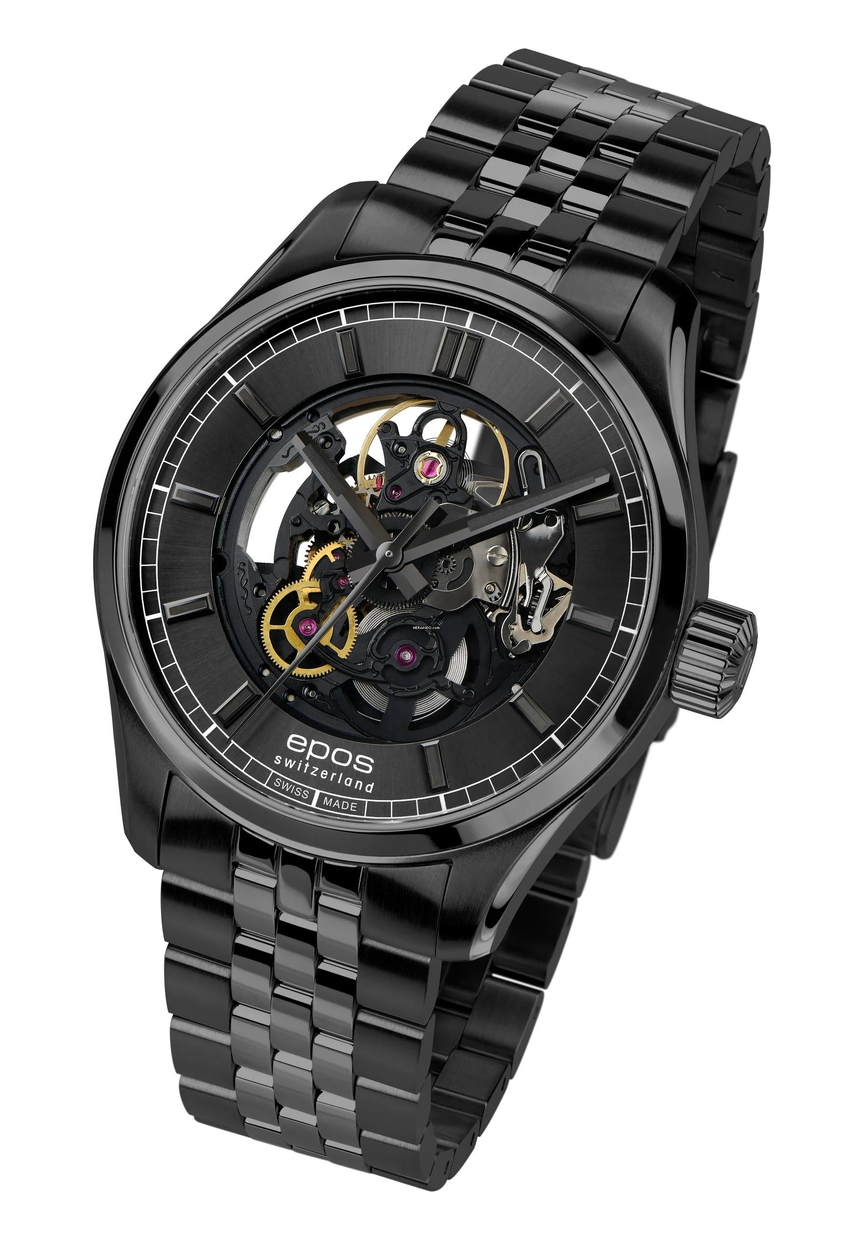 Epos Passion Skeleton Schwarz PVD Stahlband schwarz