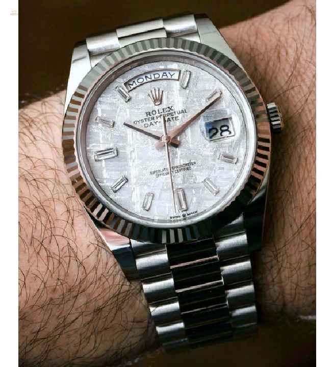 Rolex [NEW] Day-Date 40mm White Gold 228239 Meteorite Dial Diamond Index Mens Watch