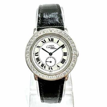  Cartier RONDE 32mm Silver Watch 1.33TCW DIAMOND Watch </h1> 