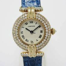 Thumbnail von Cartier COLISÉE 18K Yellow Gold Watch Diamond Bezel Blue Band </h1>