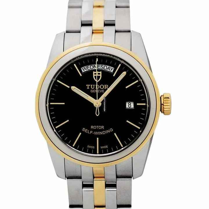  Tudor Glamour Date-Day 56003 - Glamour Day-Date Black / 18 carat gold Ø39.00 mm </h1> 