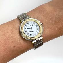 Thumbnail von Cartier Santos Ronde 27mm 2 Tone 0.39TCW DIAMOND Watch  </h1>