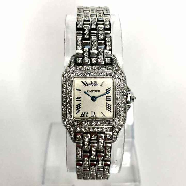 Cartier Panthère 23mm Quartz Steel 3.18TCW Full DIAMONDS Watch </h1> 