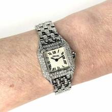 Thumbnail von Cartier Panthère 23mm Quartz Steel 3.18TCW Full DIAMONDS Watch </h1>