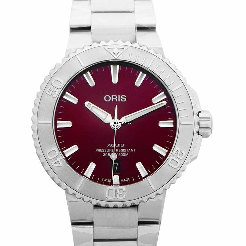  Oris Aquis 01 733 7766 4158-07 8 22 05PEB - Aquis Automatic Red Dial Stainless Steel Men's Watch </h1> 