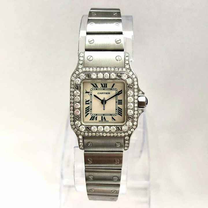  Cartier Santos Galbée 24mm Quartz Steel 1.21TCW Diamond Watch </h1> 