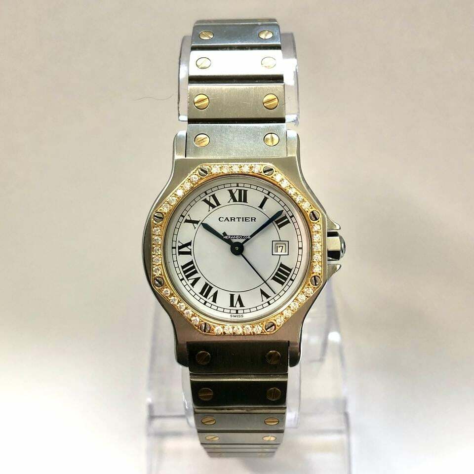  Cartier Santos OCTAGON Automatic 31mm 2 Tone DIAMOND Watch  </h1> 