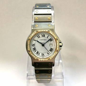 Cartier Santos OCTAGON Automatic 31mm 2 Tone DIAMOND Watch  </h1> 