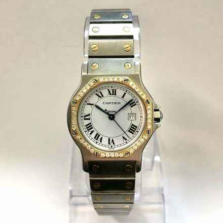  Cartier Santos OCTAGON Automatic 31mm 2 Tone DIAMOND Watch  </h1> 