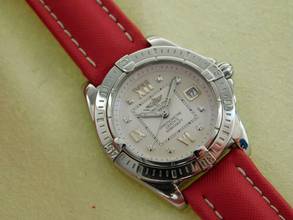 Thumbnail von Breitling Galactic 32 Cockpit Lady / Galactic 32 mit Diamantzifferblatt und neuem original Lederband </h1>