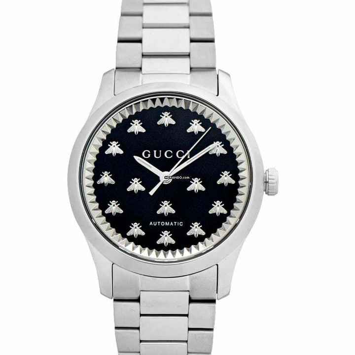  Gucci G-Timeless YA1264130 - G-Timeless Automatic Black Dial Stainless Steel Ladies Watch </h1> 