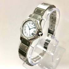 Thumbnail von Cartier Santos OCTAGON Automatic 25mm Steel 0.4TCW DIAMOND Watch </h1>