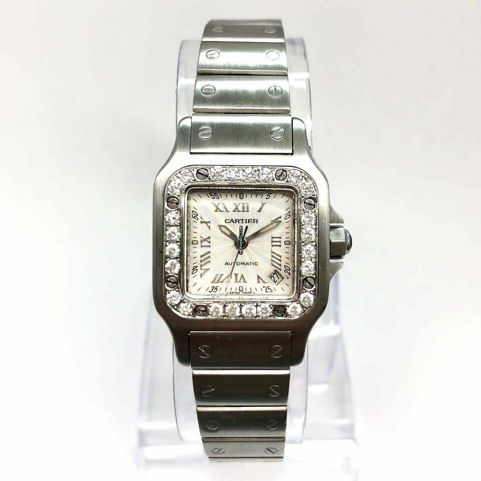  Cartier Santos Galbée 24mm Automatic Steel 0.65TCW Diamond Watch NEW Model </h1> 