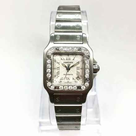  Cartier Santos Galbée 24mm Automatic Steel 0.65TCW Diamond Watch NEW Model </h1> 