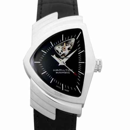  Hamilton Ventura H24515732 - Ventura Open Heart Auto Black Dial Stainless Steel Men's Watch </h1> 